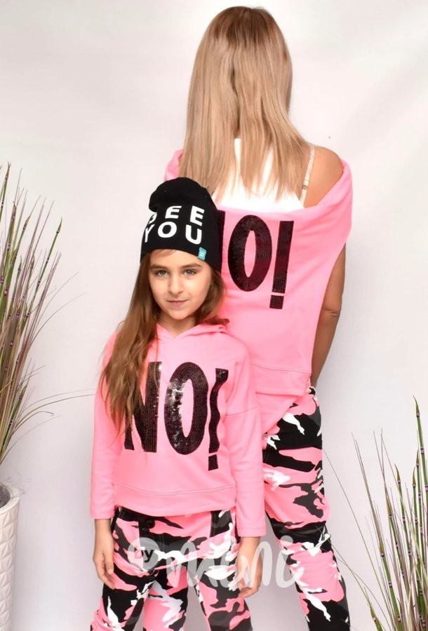 Neon PINK mikina "NO"