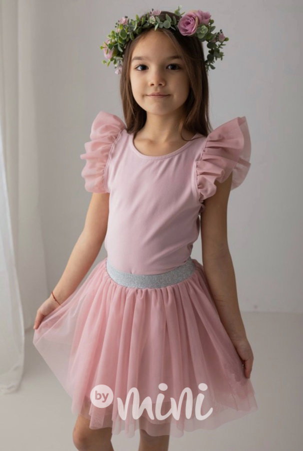 Pudder pink tylová tutu sukně