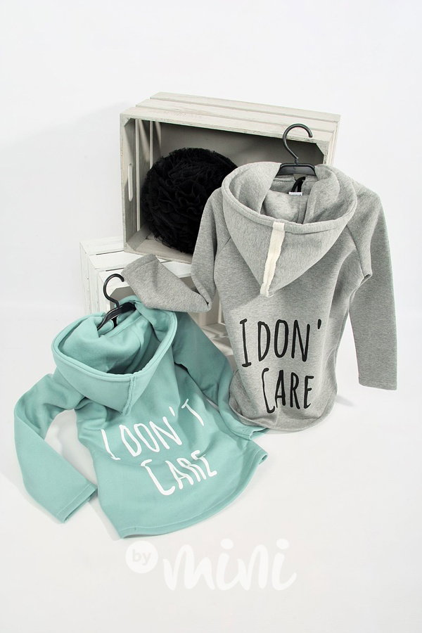Don't care - vyteplená dlouhá mikina grey