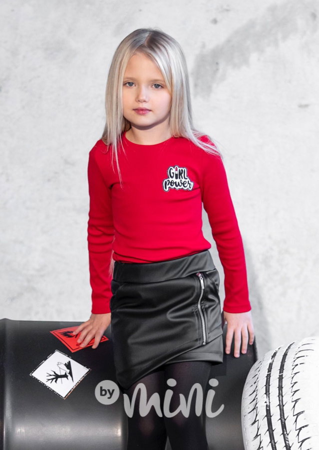 Blůzka girl power žebrovaná - red