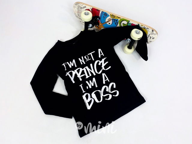 Chlapecké triko Not a prince - černé