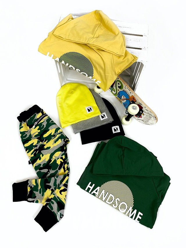 Handsome chlapecká souprava - mustard/army