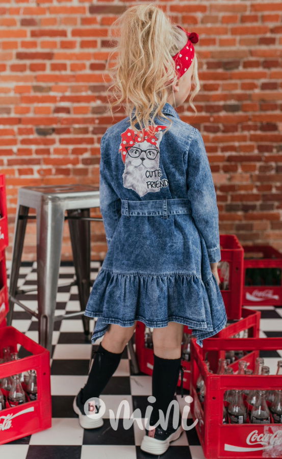 Košilové jeans šaty - pin up style