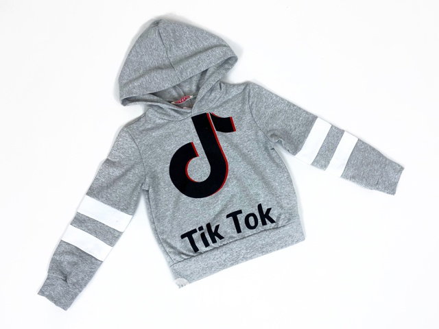 Tik Tok mikina s kapucí - šedá
