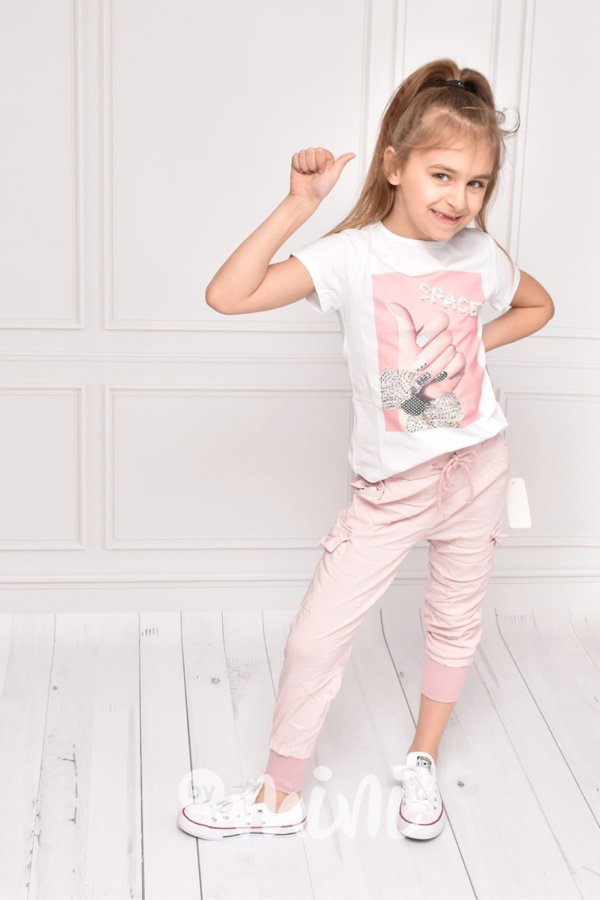 Pink kalhoty + fashion triko