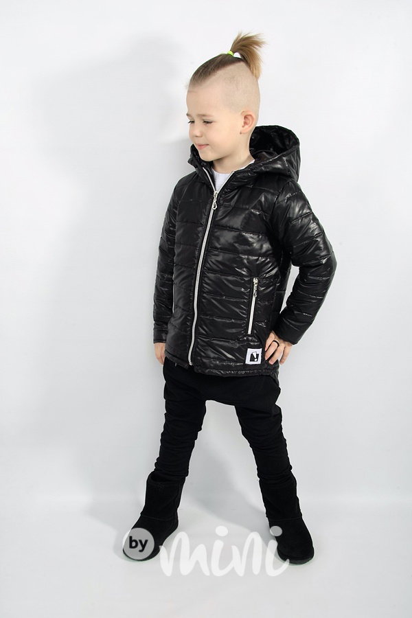 Jarní prošívaná long bunda - black