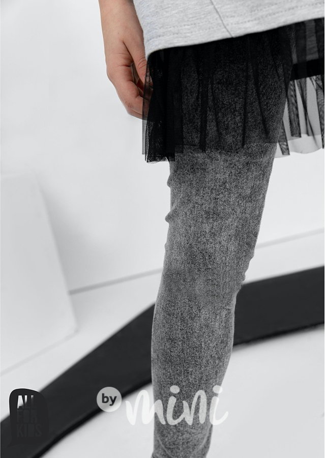Denim legíny - black