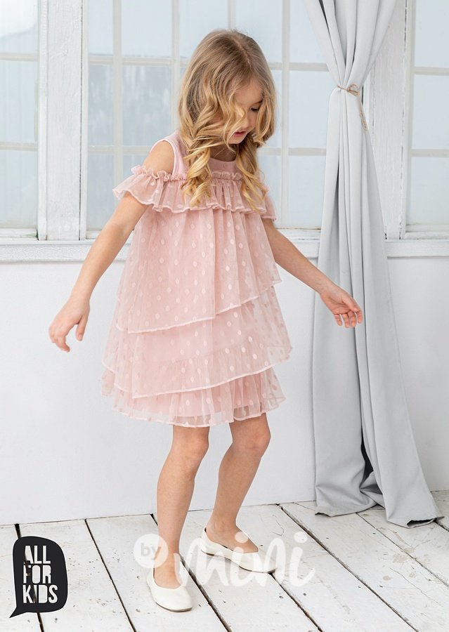 Elegant BOHO dívčí šaty - pink