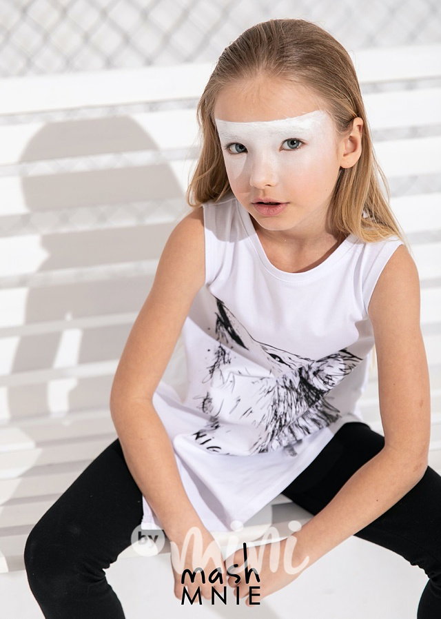 Wolf asymetrický long top bílý *Premium*