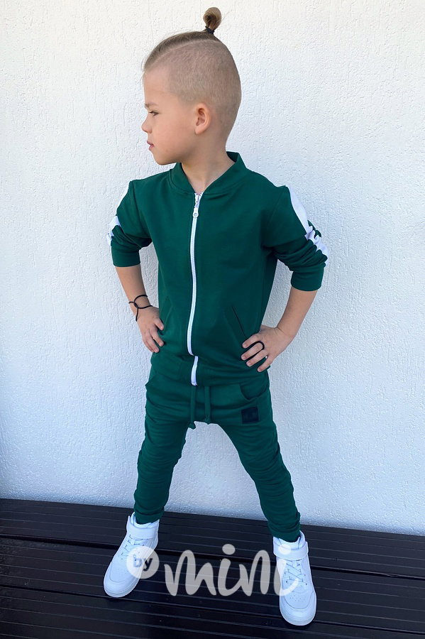 Biker slim baggy s prošitím - smaragd