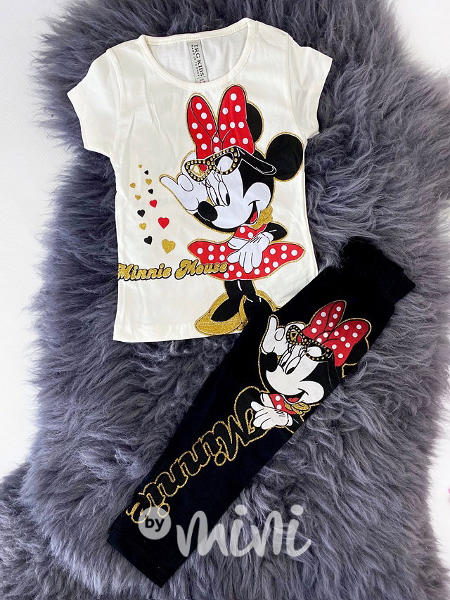 Minnie top + legíny - bílá/černá