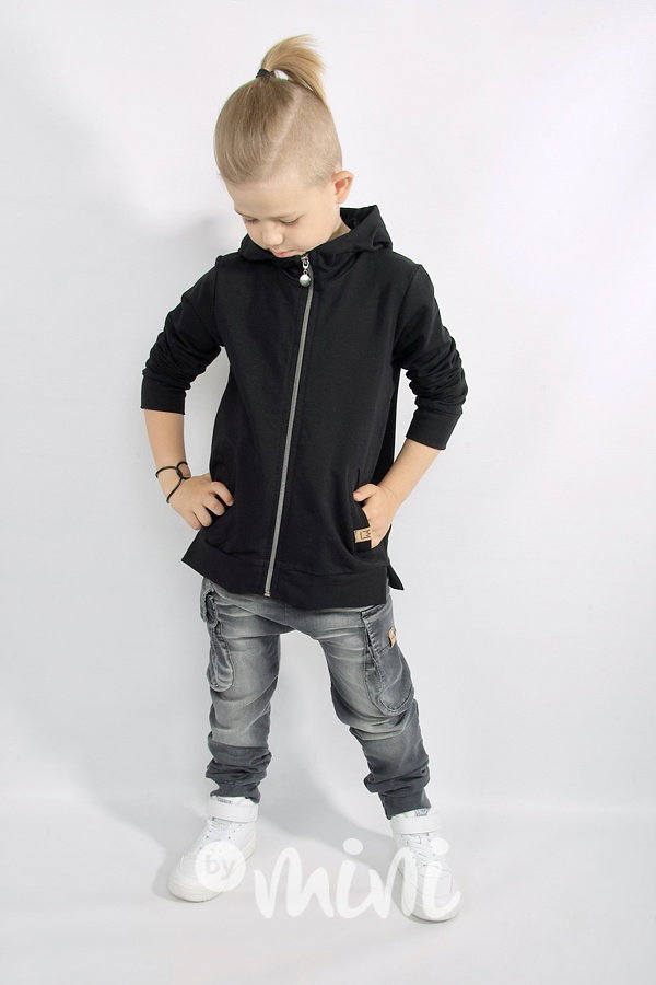 Denim light black jeans chlapecké baggy kapsáče
