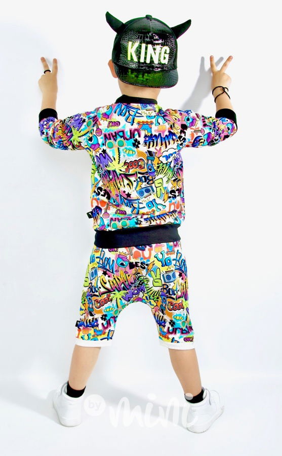 Street art baggy kraťasy se zipem