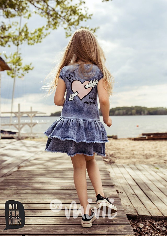 Soft jeans šaty - blue