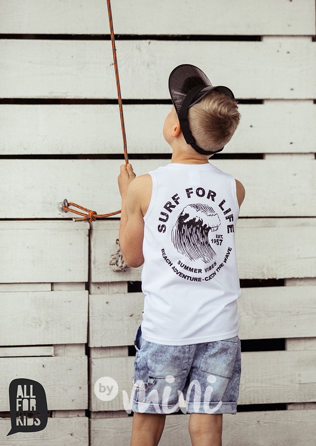 TOP - kraťasy soft jeans s řetězem- ice blue