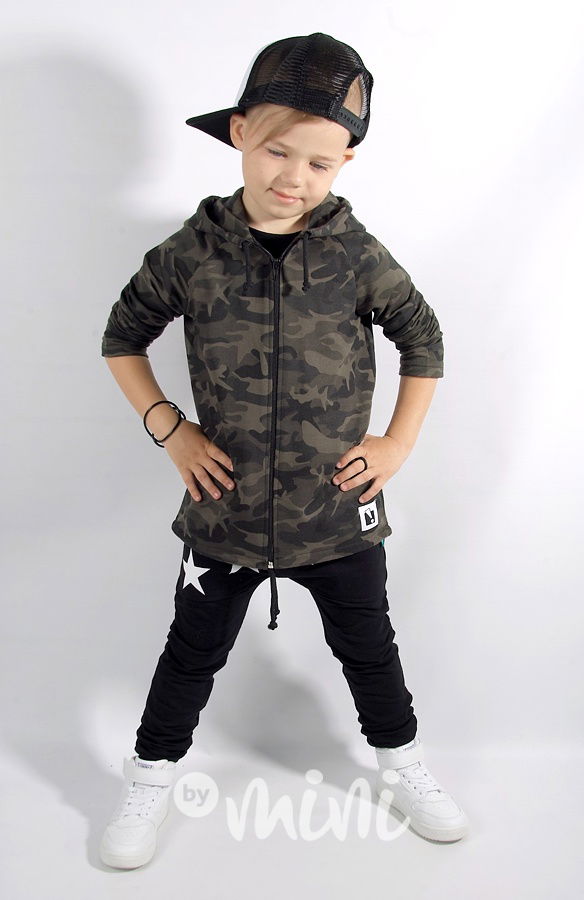 Iconic boy long mikina - army