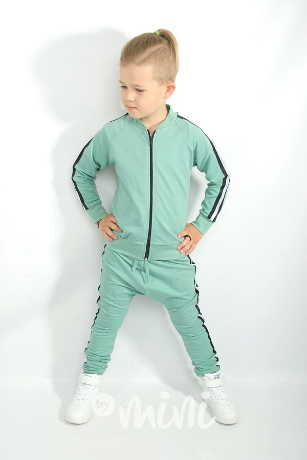 Super synek lampas chlapecký set mint - mikina + baggy