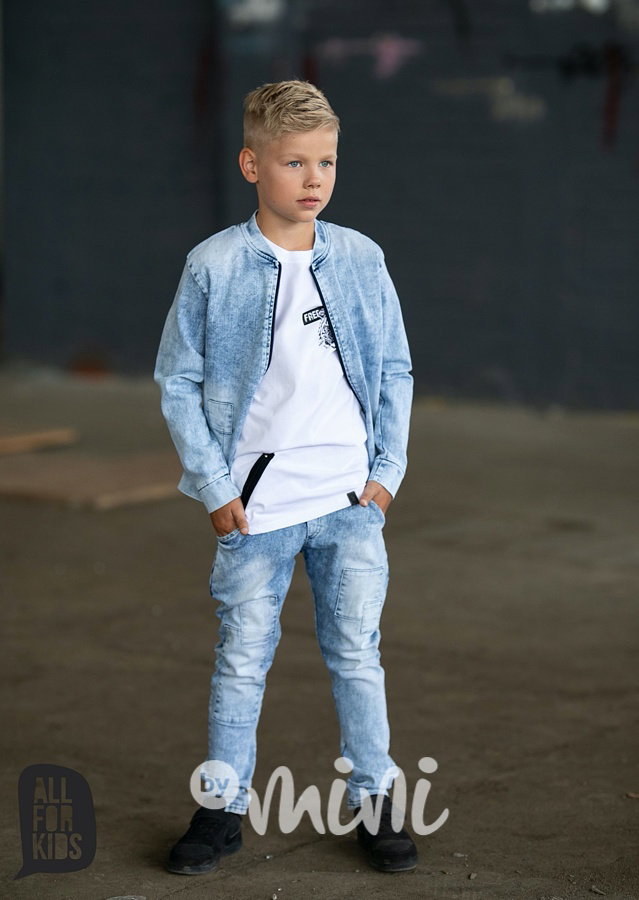 Ice blue jeans pants záplaty *by AFK*