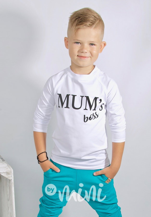 MUM's boss bílé triko s dlouhým rukávem