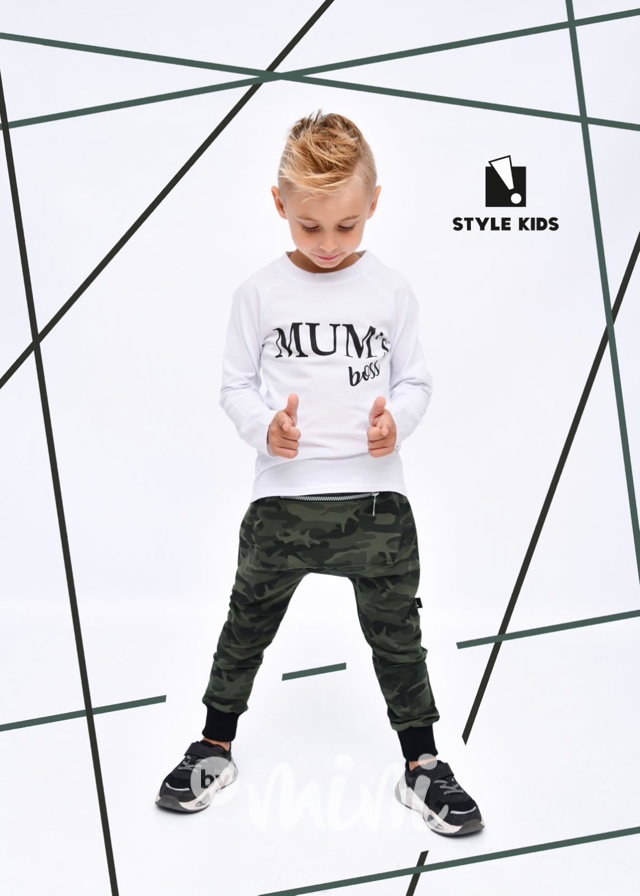 Baggy s kapsičkou a zipem - army