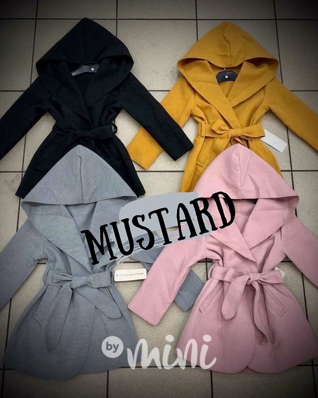 Dívčí Mustard flaušový kabátek s kapucí