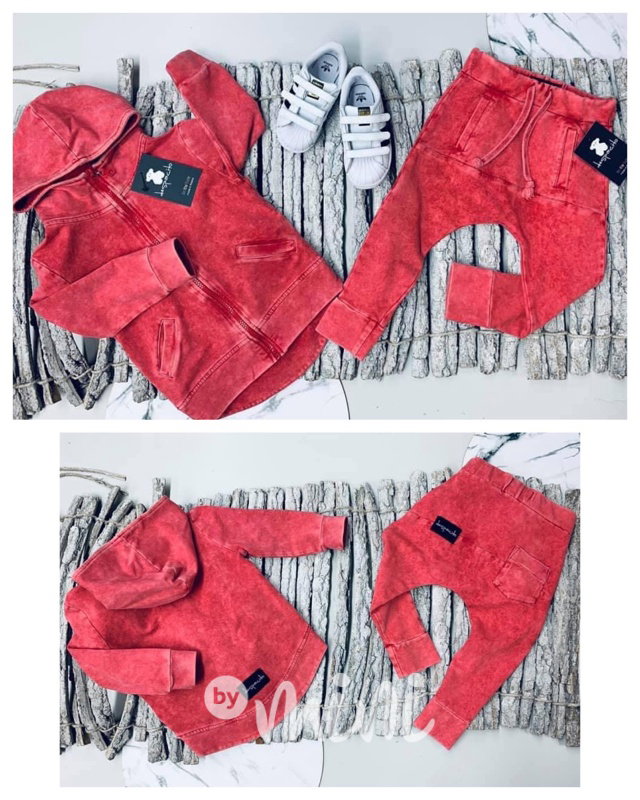 Despacito limited edition - acid wash red mikina + baggy