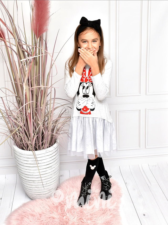 Dětské šaty s tylem šedé - Minnie