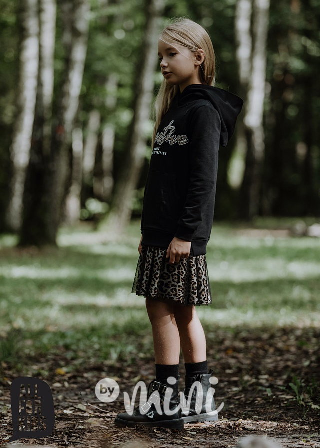 Inspire hoodie šaty se sukní - noir *by AFK*