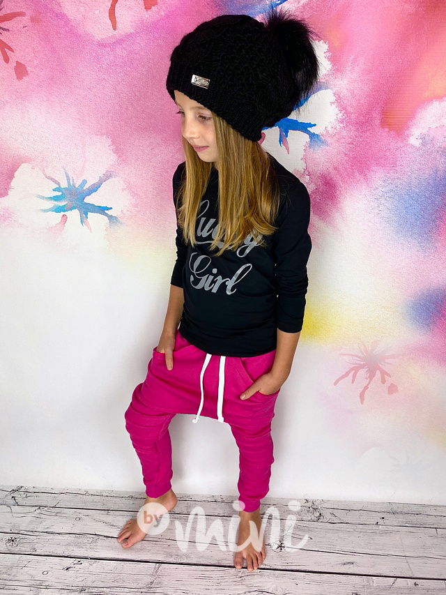 Vyteplené zimní malinové dívčí baggy