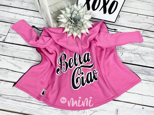 Bella Ciao - vyteplená dlouhá mikina barbie pink