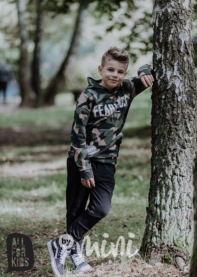 Bavlněné černé chlapecké tepláky by afk