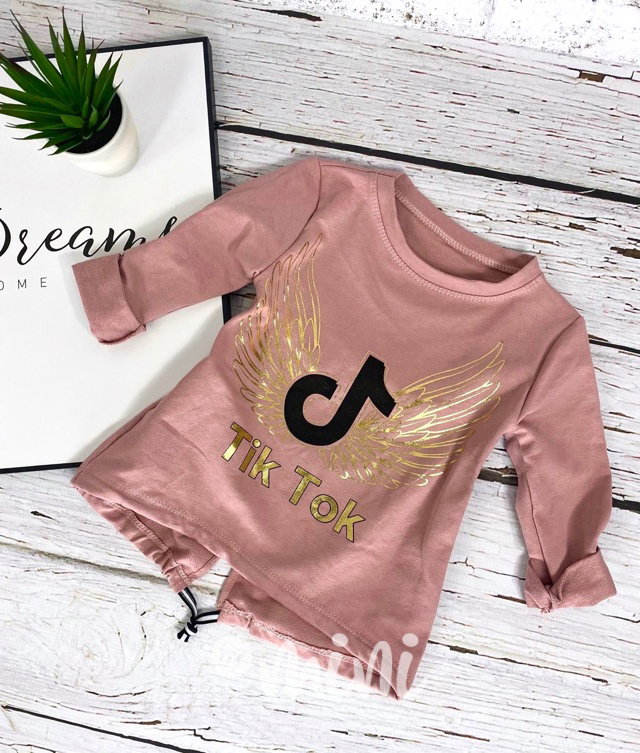 Tik Tok gold wings blůzka - pudrová