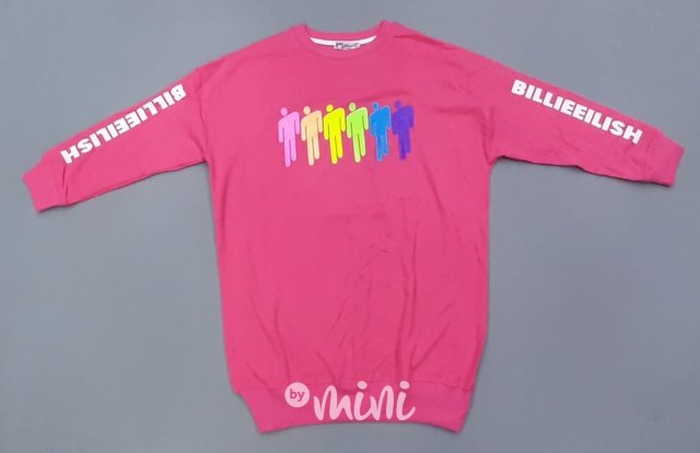 Billie Eilish oversize hoodie - růžová