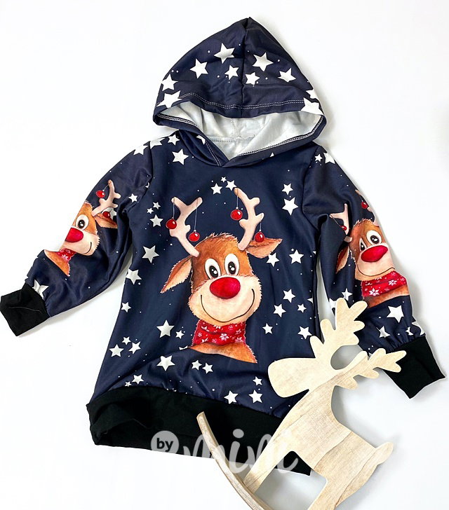 Sobík - oteplená hoodie tunika blue
