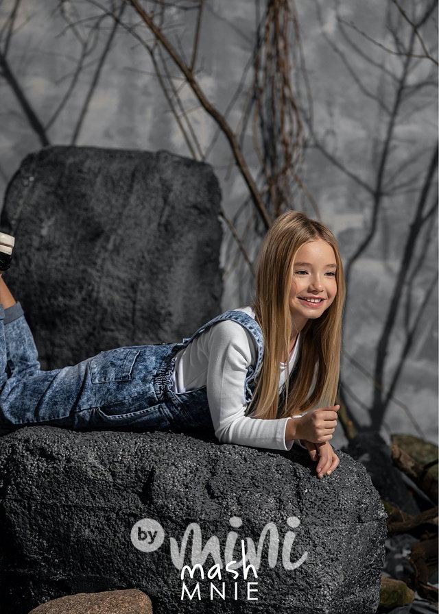 Dětské laclové kalhoty modré By mini