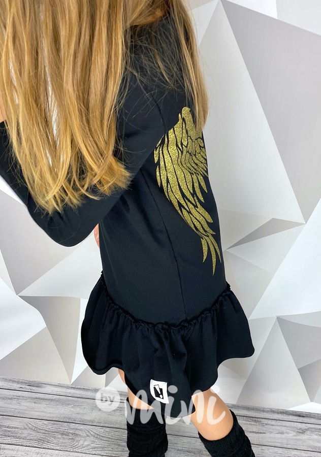 Black GOLD wings šaty
