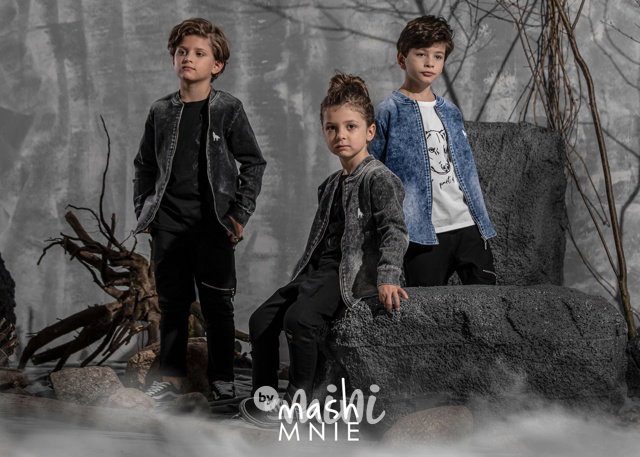 Soft jeans chlapecká mikina WOLF black *MashMnie*