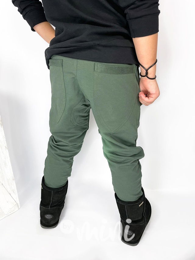 Zateplené khaki tepláky BASIC