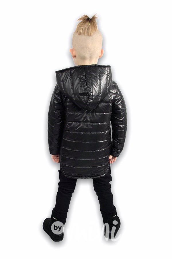 Jarní prošívaná long bunda - černá