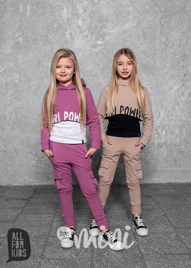 Girl power hoodie crop mikina pink *AFK*