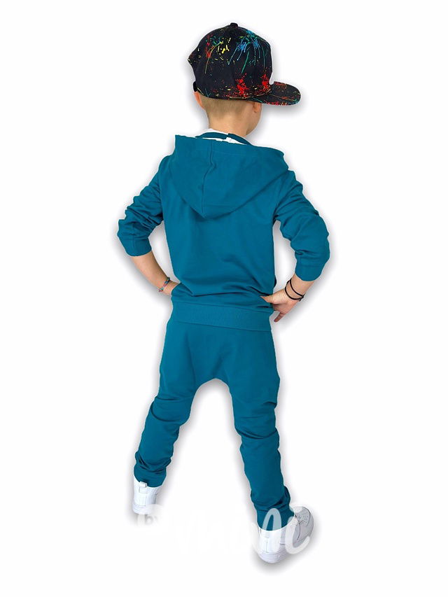 Baggy tepláky se zipem - petrol