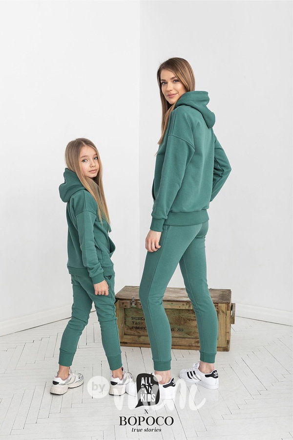 Loungewear teplákovka - smaragd #MiniMe