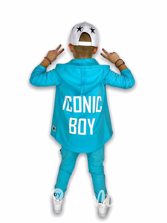 Iconic boy long mikina - sky blue