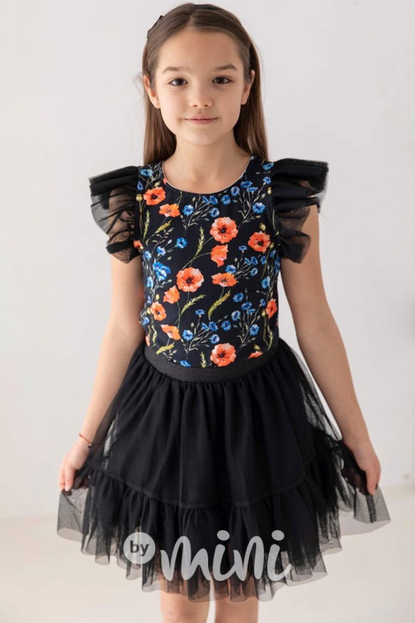 Black maxi tutu sukně Lily Grey