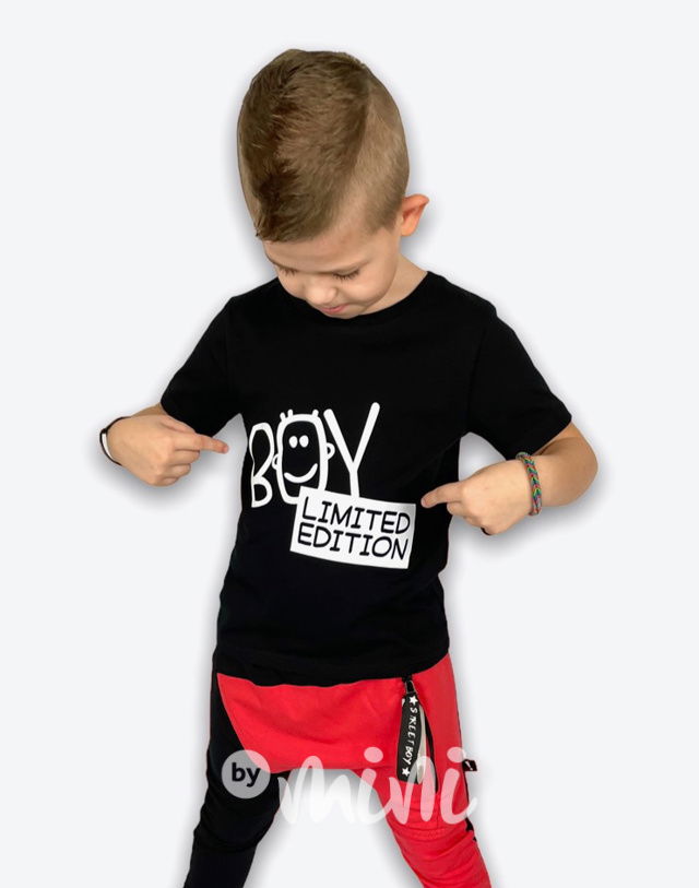 BOY limited chlapecké triko s krátkým rukávem - černé