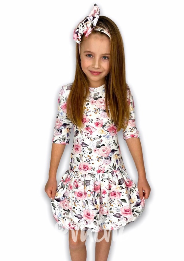 Cherry flower dress s dětské šaty s balonovou sukní