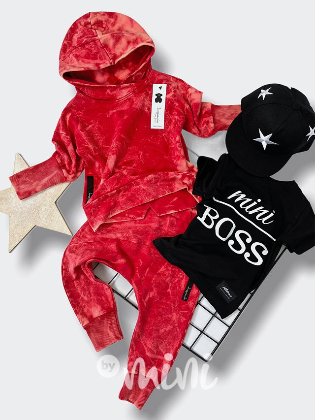 Splash acid wash mikina red  *Despacito*