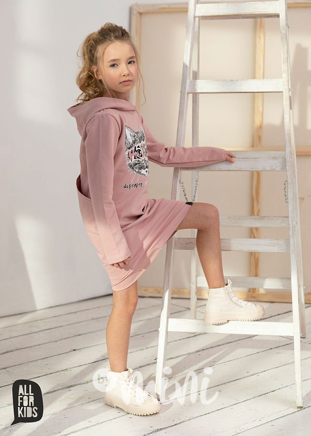 Hoodie mikčotunika crossed backs růžová *AFK*