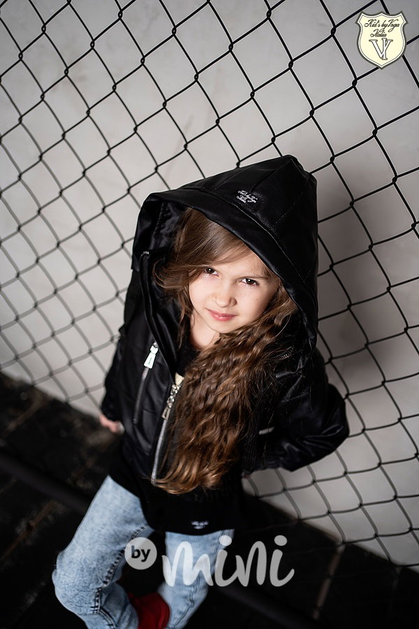 Černá eco leather bunda VOGA