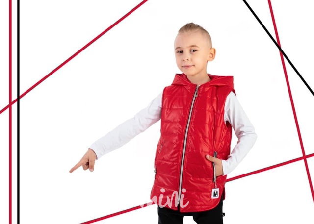 Jarní prošívaná long bunda ouška - red